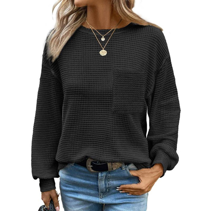 LIORA™ - Άνετη μπλούζα oversized με μακριά μανίκια και στρογγυλή λαιμόκοψη