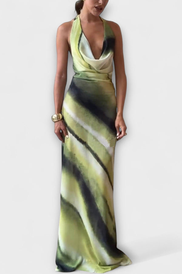 Κλασικό Maxi Φόρεμα Tie-Dye με Γκράντε