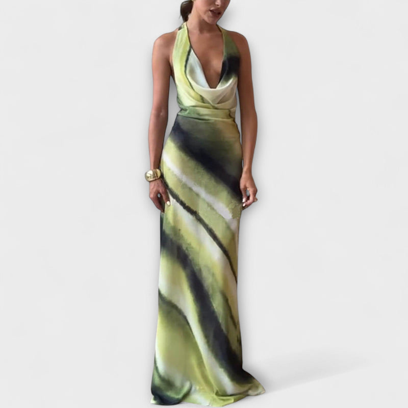 Κλασικό Maxi Φόρεμα Tie-Dye με Γκράντε