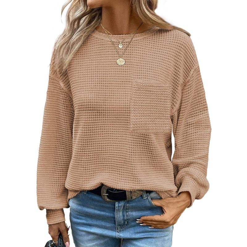 LIORA™ - Άνετη μπλούζα oversized με μακριά μανίκια και στρογγυλή λαιμόκοψη
