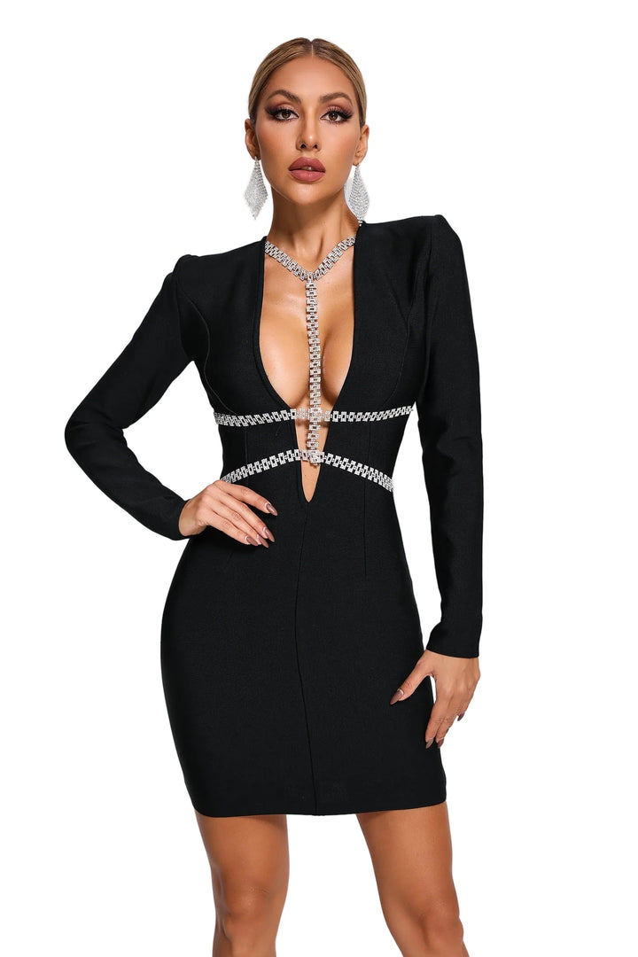 Hazel - Μίνι Bandage Φόρεμα με Στρας (Diamante Mini Bandage Dress)