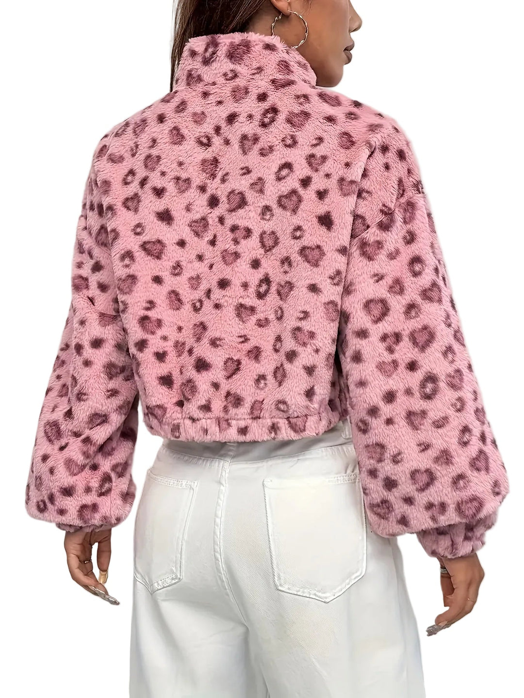 Zaria | Φούτερ Fleece με Φερμουάρ και Λεοπάρ Σχέδιο (Leopard Print Zip Fleece Sweatshirt)