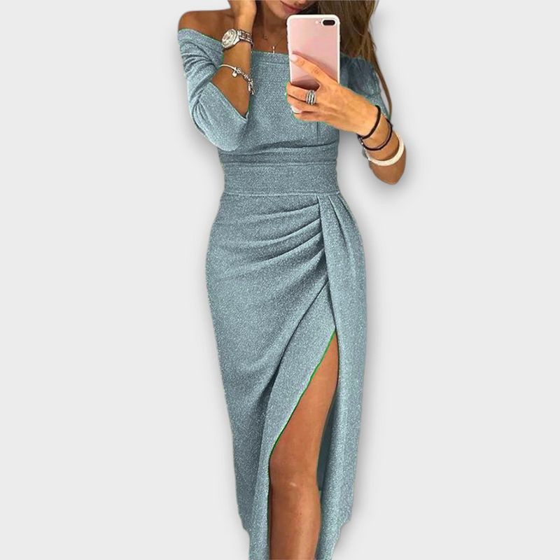 Λένα - Κομψό φόρεμα off-shoulder