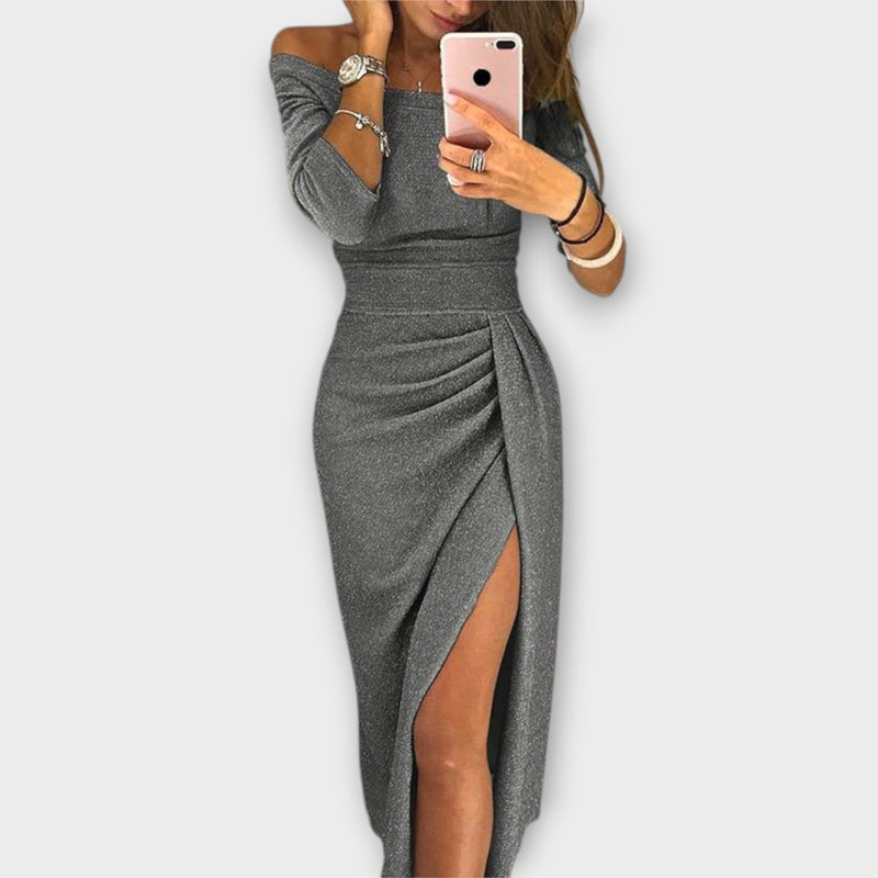 Λένα - Κομψό φόρεμα off-shoulder