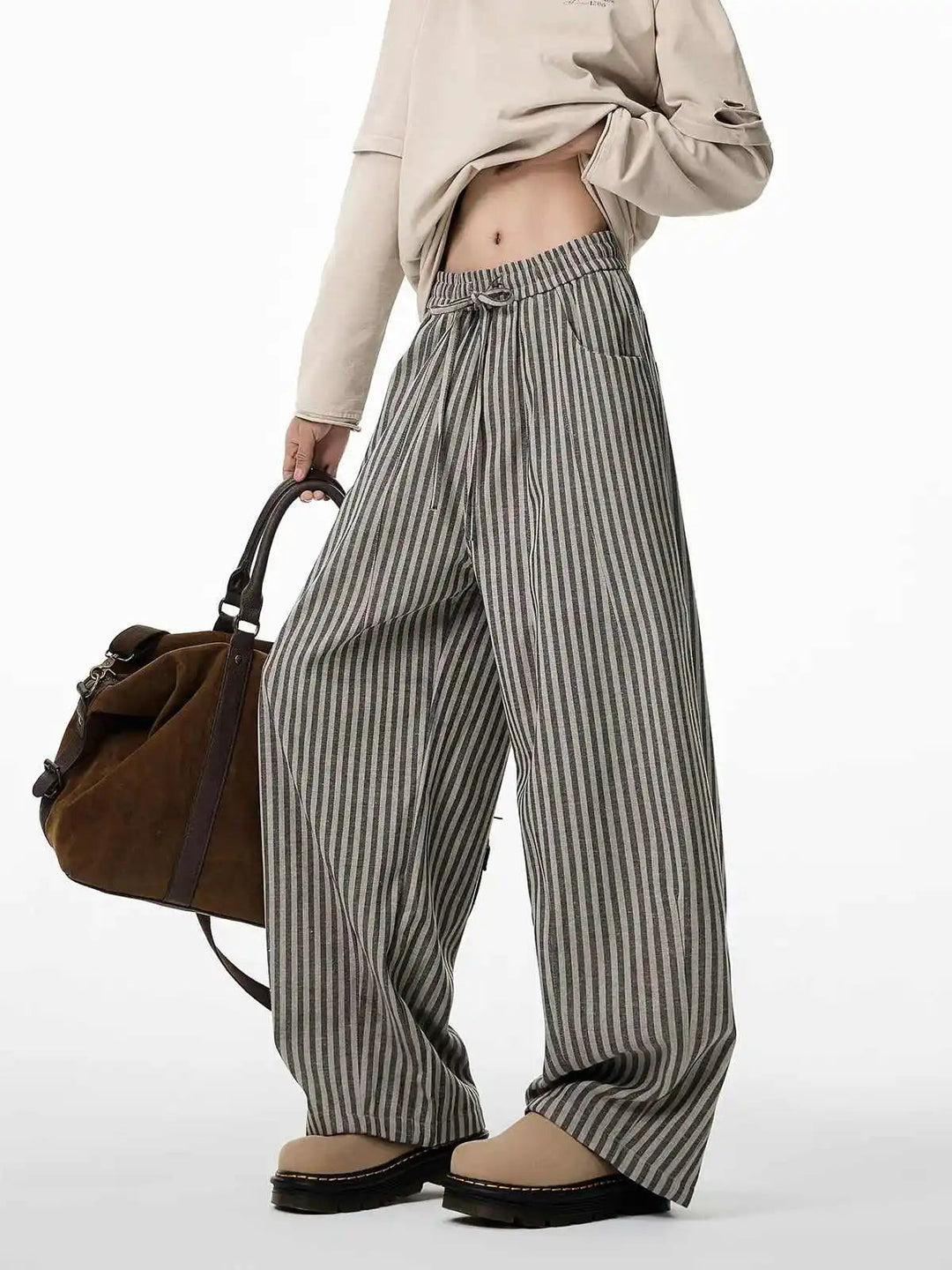 Kuro - Ριγέ Φαρδύ Παντελόνι (Striped Baggy Pants)