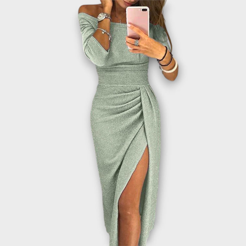 Λένα - Κομψό φόρεμα off-shoulder