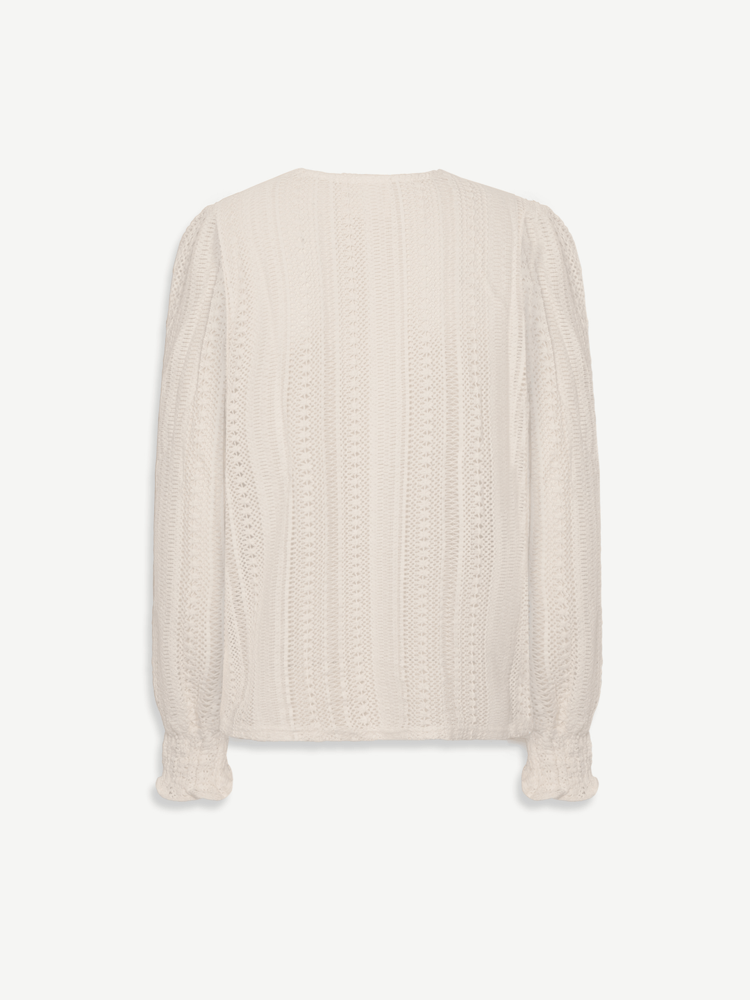 Angela | Εκρού Πλεκτή Μπλούζα Arlyne με Βελονάκι (Ecru Crochet Arlyne Blouse)