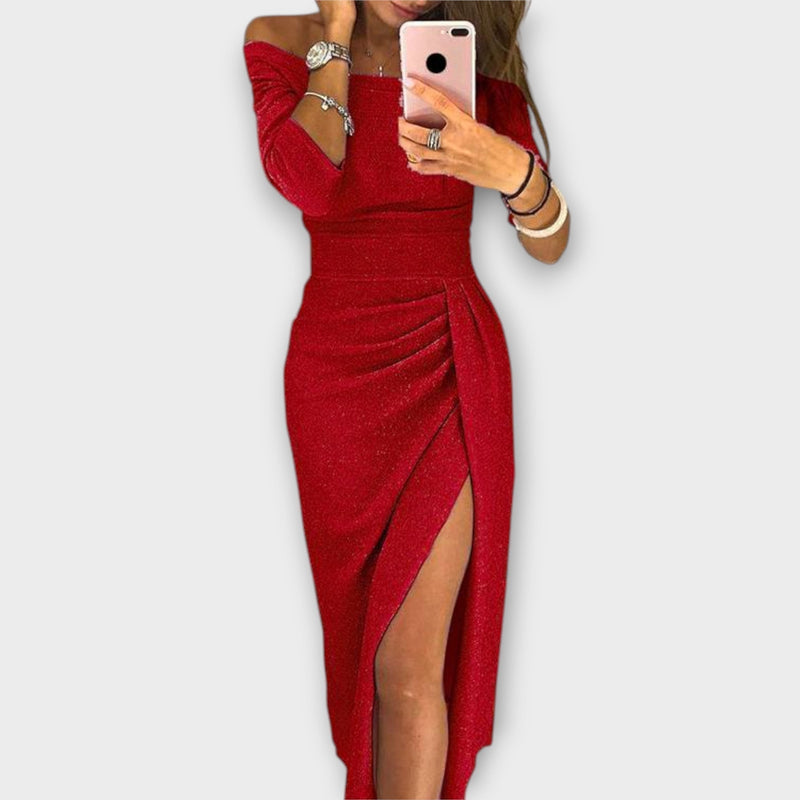 Λένα - Κομψό φόρεμα off-shoulder