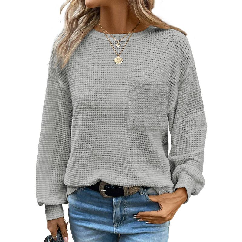 LIORA™ - Άνετη μπλούζα oversized με μακριά μανίκια και στρογγυλή λαιμόκοψη