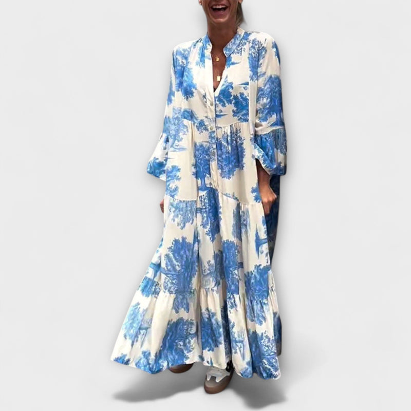 Νερίνα - Εlegante floral maxi φόρεμα