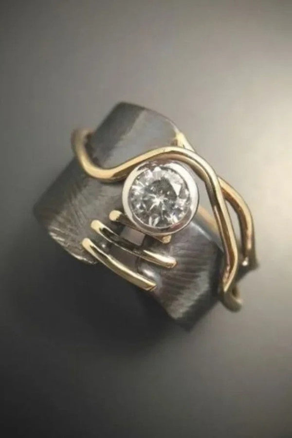 Δαχτυλίδι Retro Dunkel Silber Ζιρκόνια