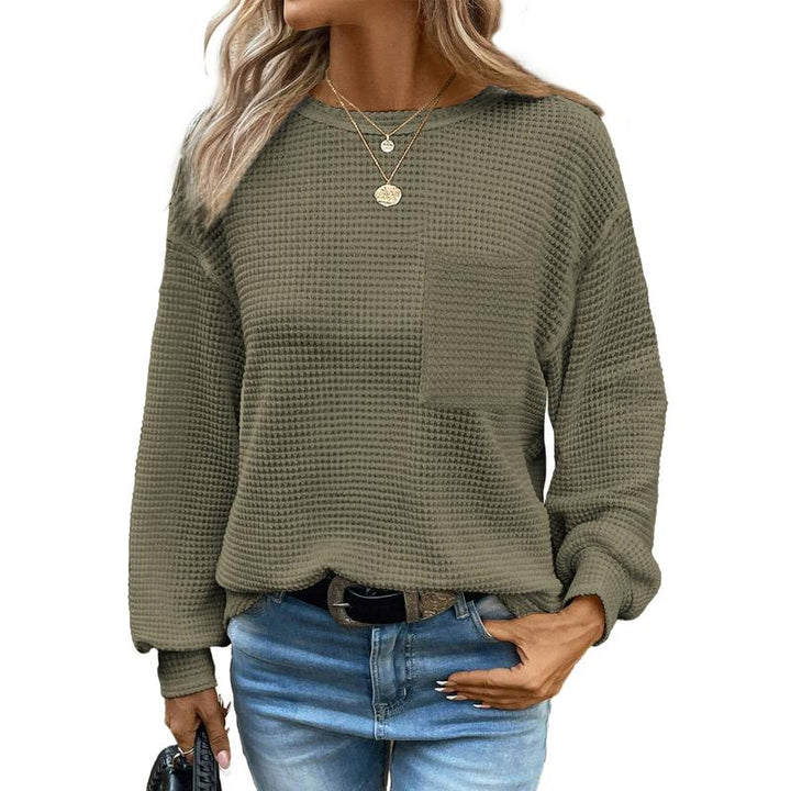 LIORA™ - Άνετη μπλούζα oversized με μακριά μανίκια και στρογγυλή λαιμόκοψη