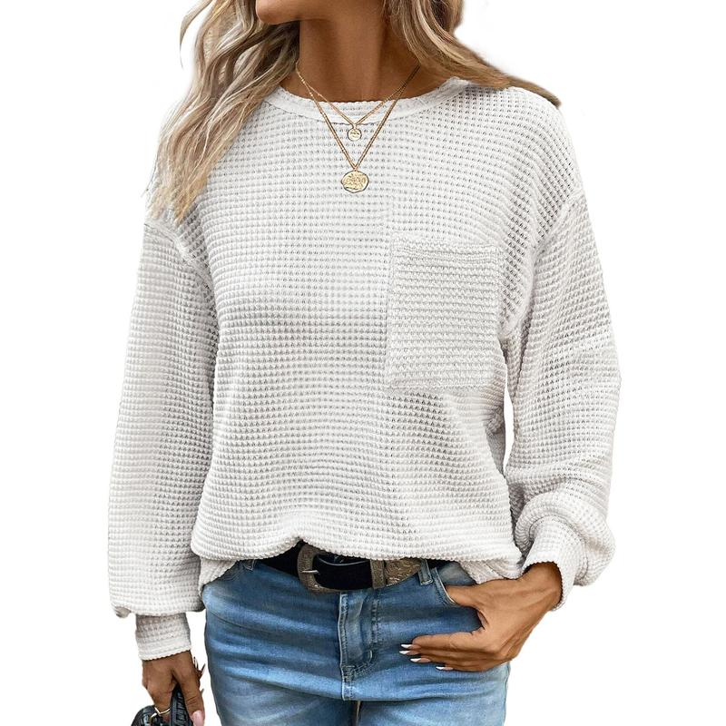 LIORA™ - Άνετη μπλούζα oversized με μακριά μανίκια και στρογγυλή λαιμόκοψη