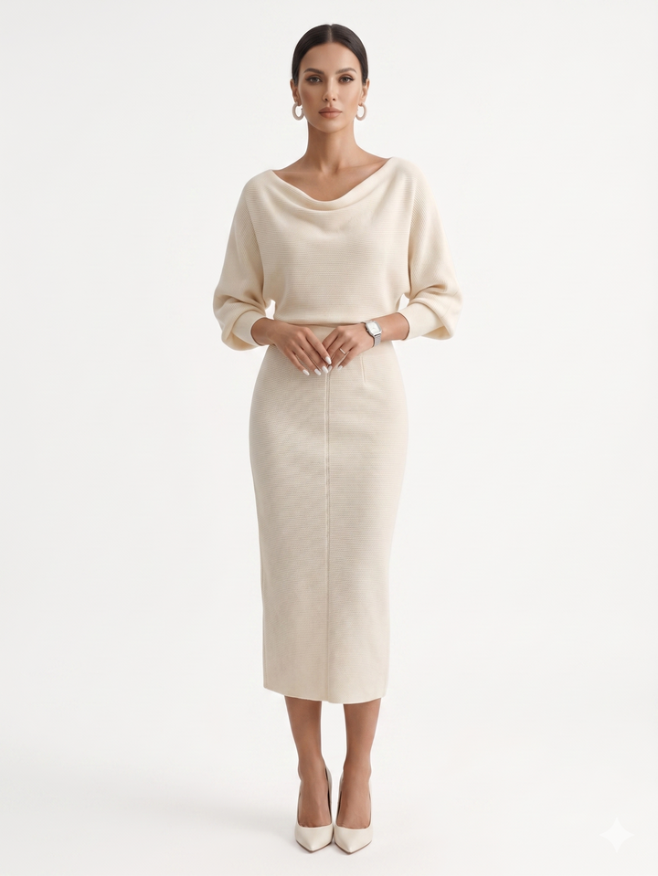 Έιμι - Μίντι φόρεμα με μακριά μανίκια.