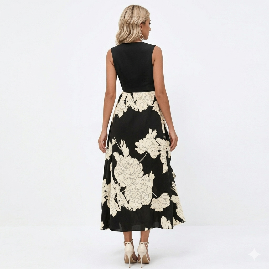 LOTTIE™ – Μίντι φόρεμα Boho με floral μοτίβο και βολάν
