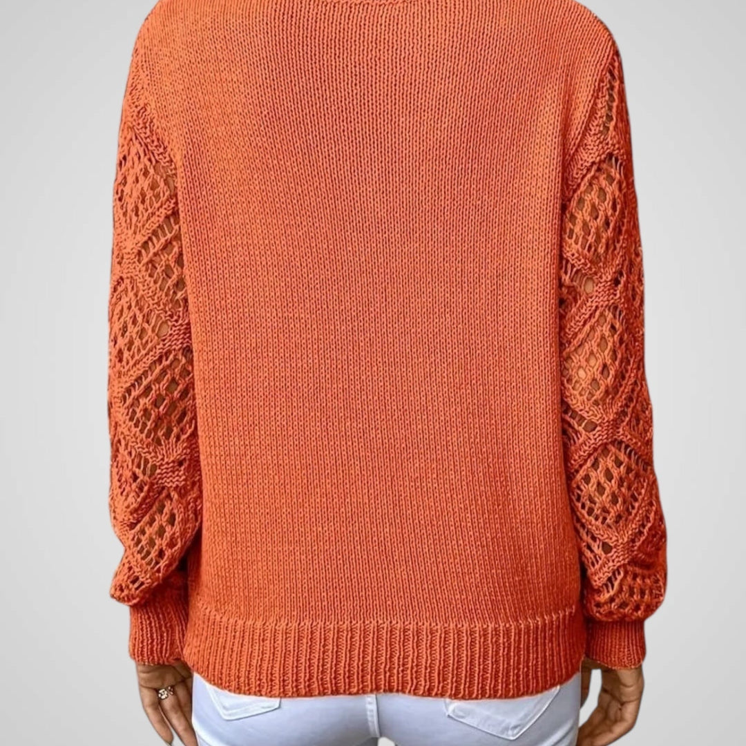Νέμι | Γυναικεία Knit Πουλόβερ - Μακρυμάνικο - Ανοιχτό-Knit Λεπτομέρειες - Άνετη Εφαρμογή