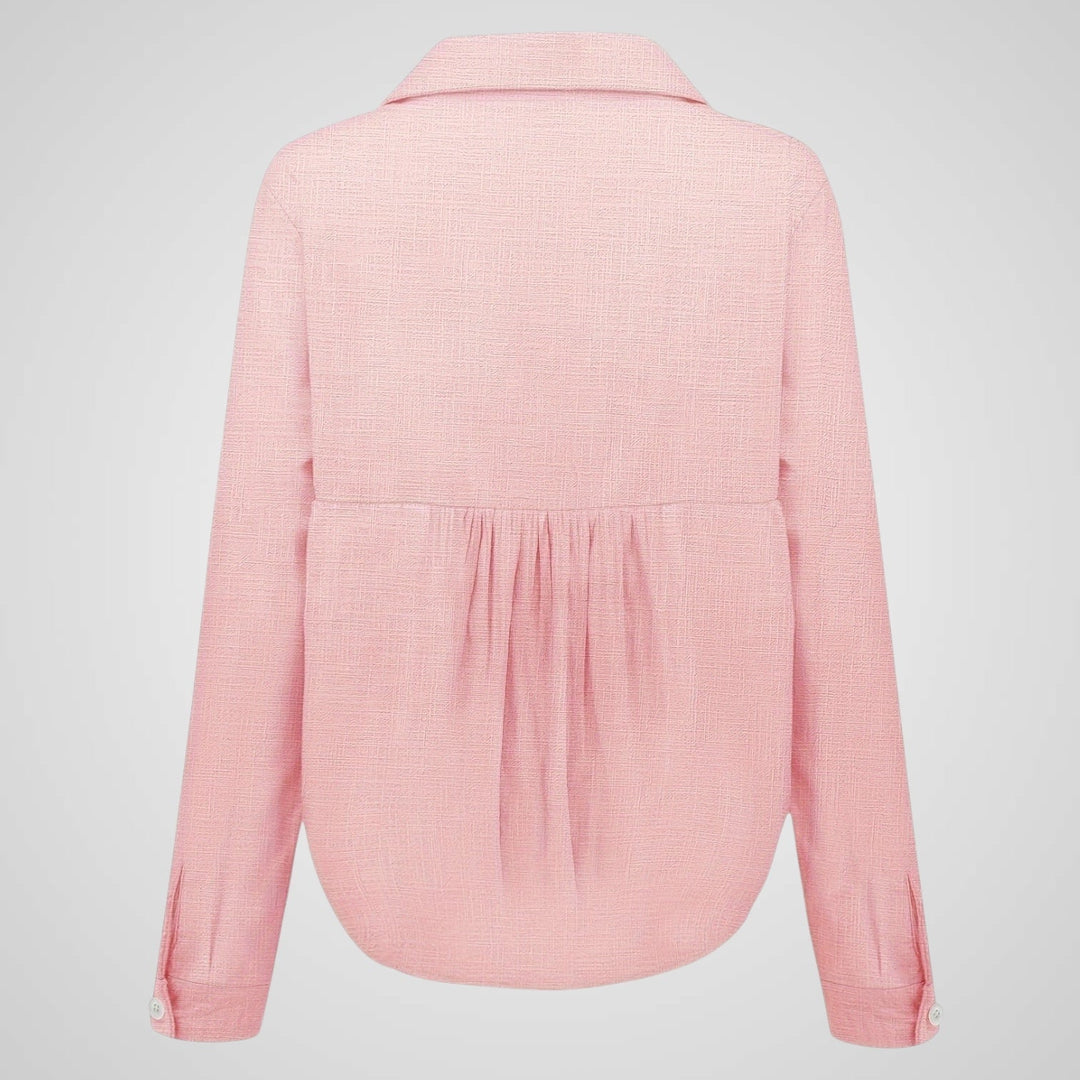 Ελβίρ | Γυναικεία Button-Up μπλούζα - Ελαφρύ Λινό Ανάμειξη