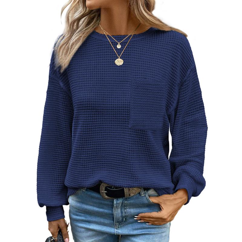 LIORA™ - Άνετη μπλούζα oversized με μακριά μανίκια και στρογγυλή λαιμόκοψη