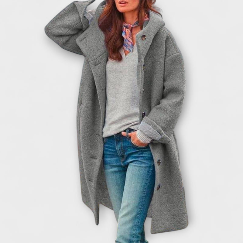 Λάιλα - Μακρύ παλτό από boucle-wool